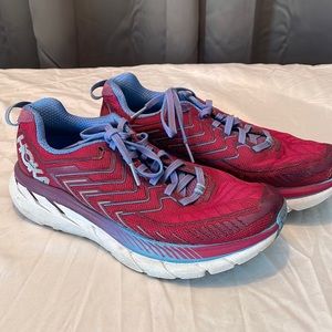 Pink and purple Hokas